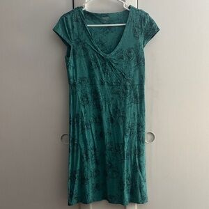 Toad&Co Green Floral Mini Dress